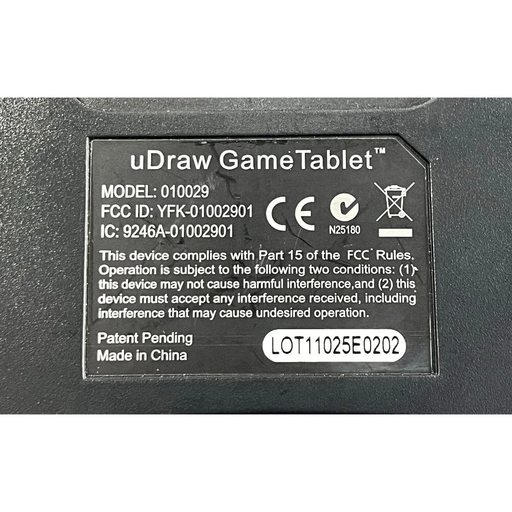 uDraw Xbox 360 Black Game Drawing Tablet #0100029 Only Tested Works